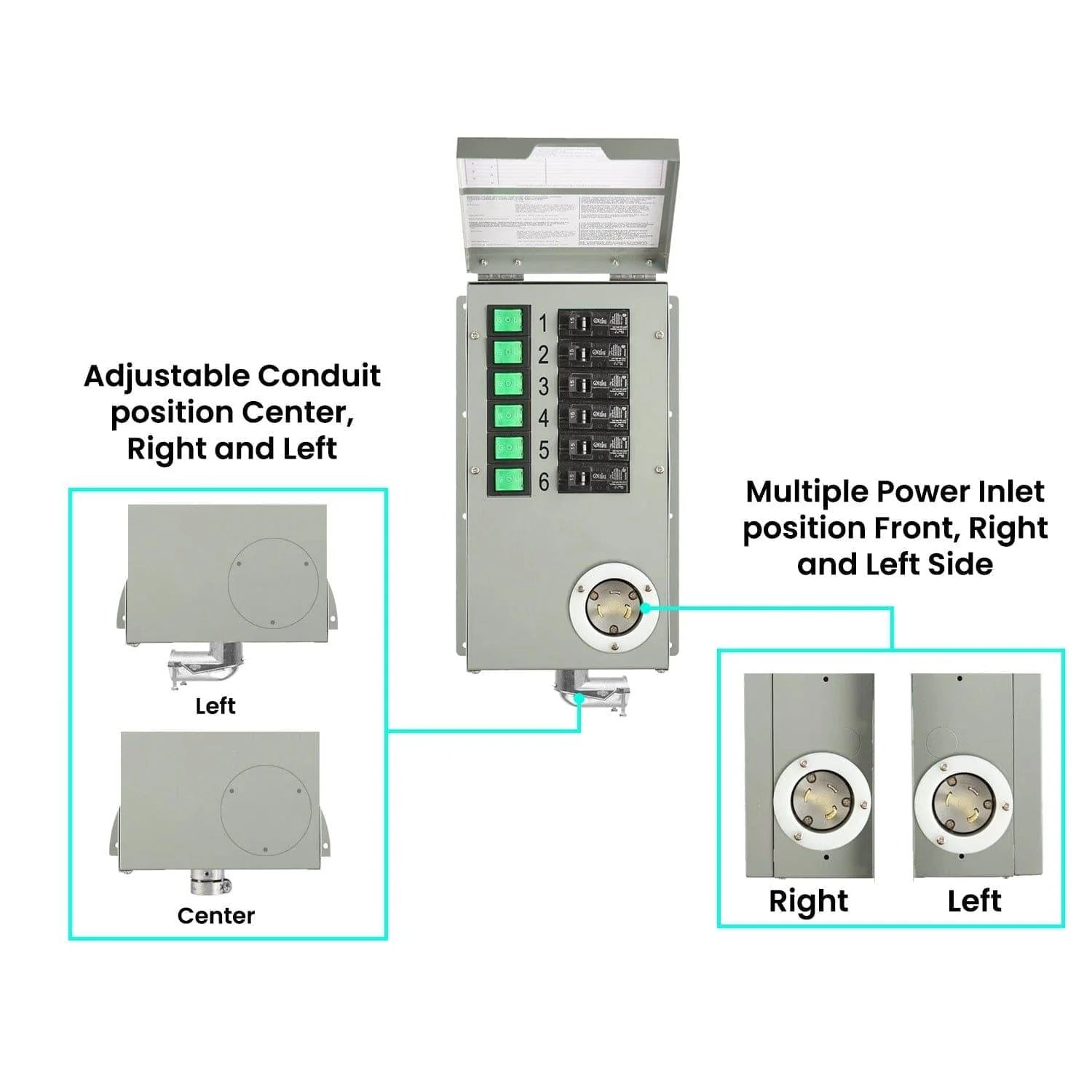 Perfect Power Flex 120V 6-Circuit Non-Automatic Transfer Switch image 7