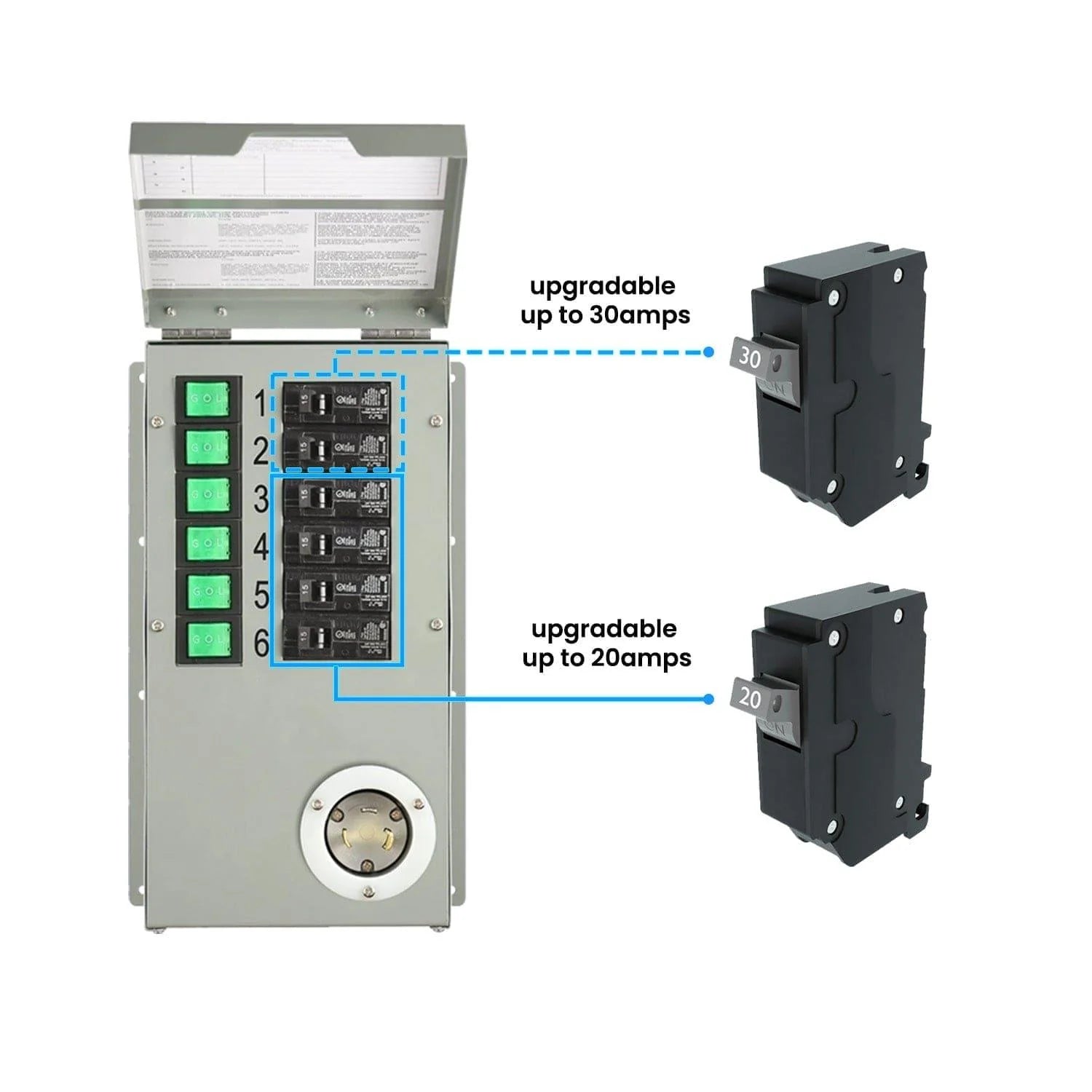 Perfect Power Flex 120V 6-Circuit Non-Automatic Transfer Switch image 6