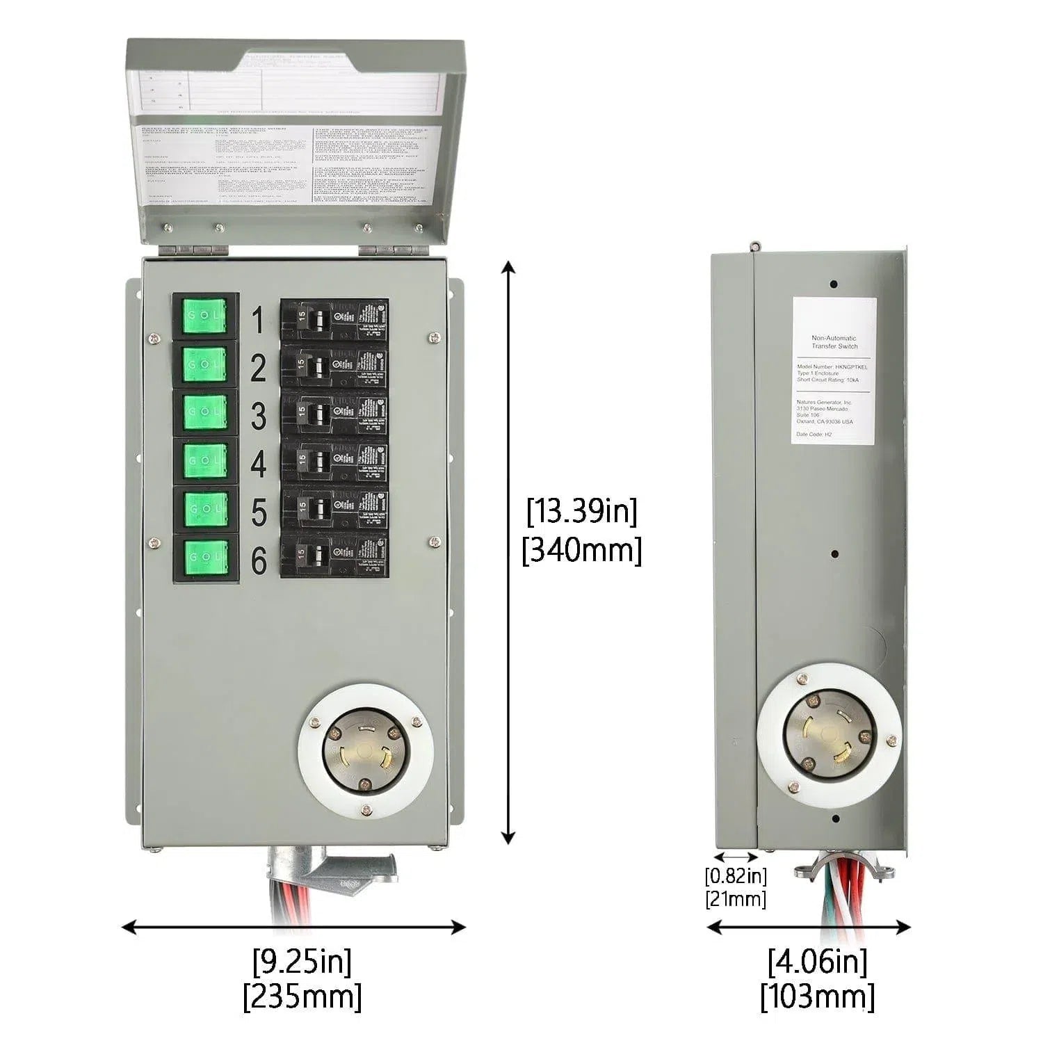 Perfect Power Flex 120V 6-Circuit Non-Automatic Transfer Switch image 9